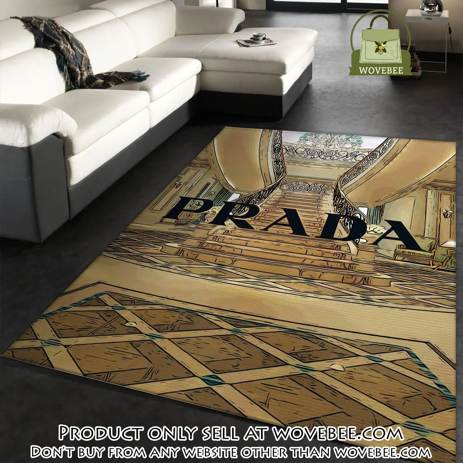 Prada fashion area rug fashion brand rug floor decor home decor wvb0019535